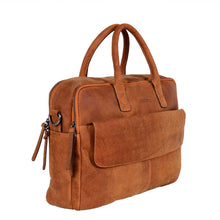 Afbeelding in Gallery-weergave laden, DSTRCT Wall Street Laptoptas 17 inch cognac