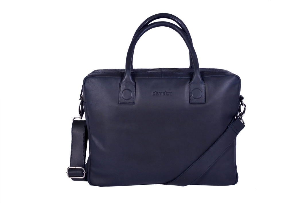 DSTRCT Exclusive Lederen Laptoptas 15,6 inch zwart