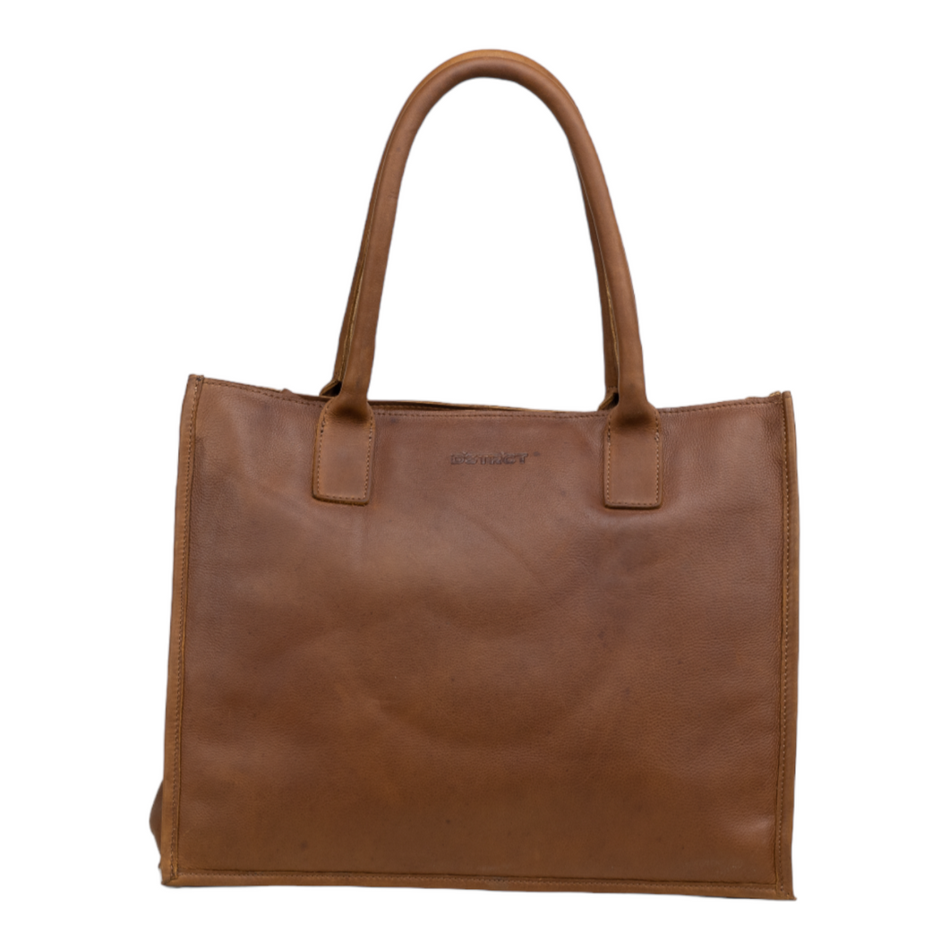 DSTRCT Preston Park Laptoptas 15,6 inch / Werktas Cognac