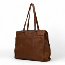 Afbeelding in Gallery-weergave laden, DSTRCT Exclusive Lederen werktas laptoptas 15,6 inch cognac
