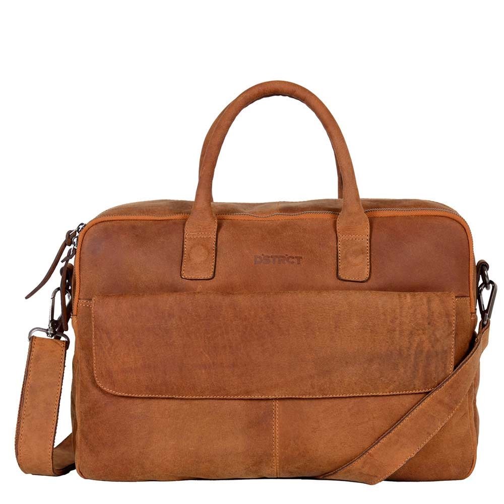 DSTRCT Wall Street Laptoptas 17 inch cognac
