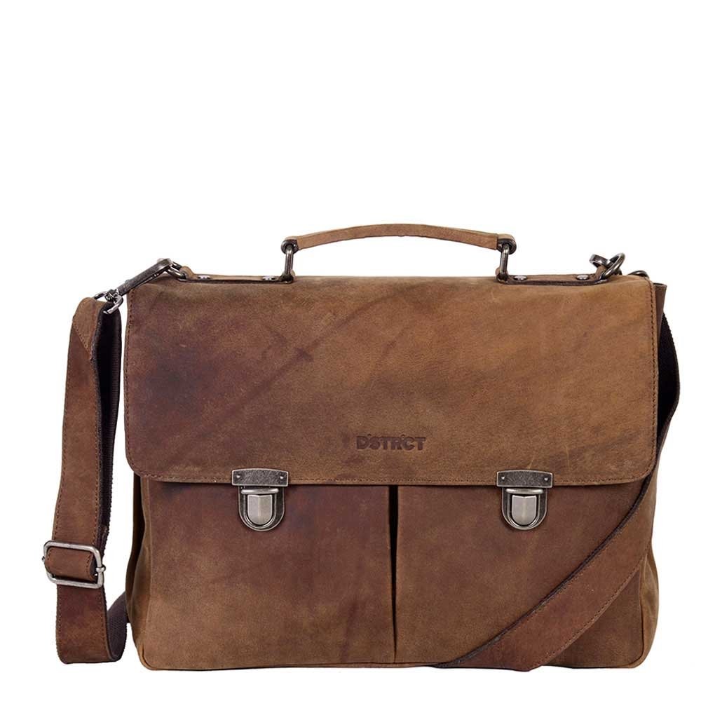 DSTRCT Wall Street Aktetas 15,6 inch brown