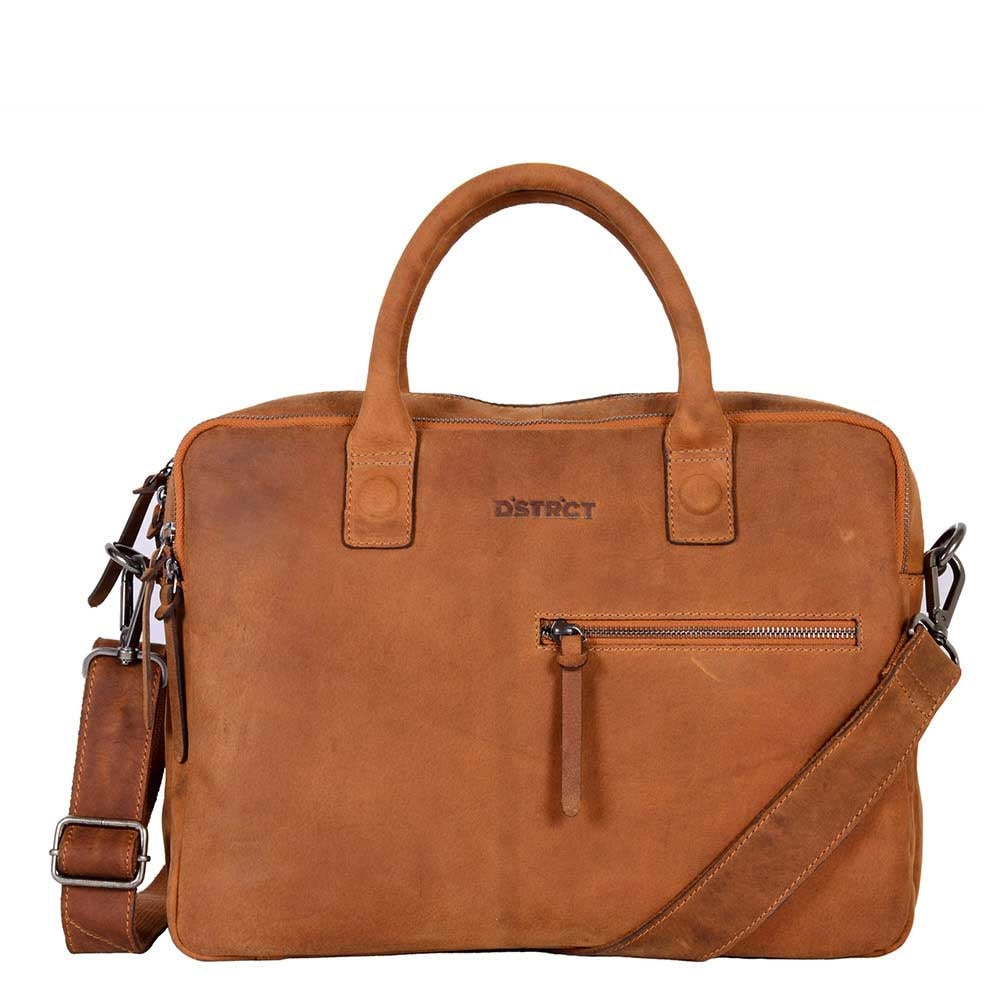 DSTRCT laptoptas Wall Street 15,6 inch cognac