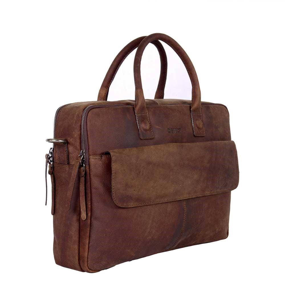 DSTRCT Wall Street Laptoptas 17 inch brown DSTRCT